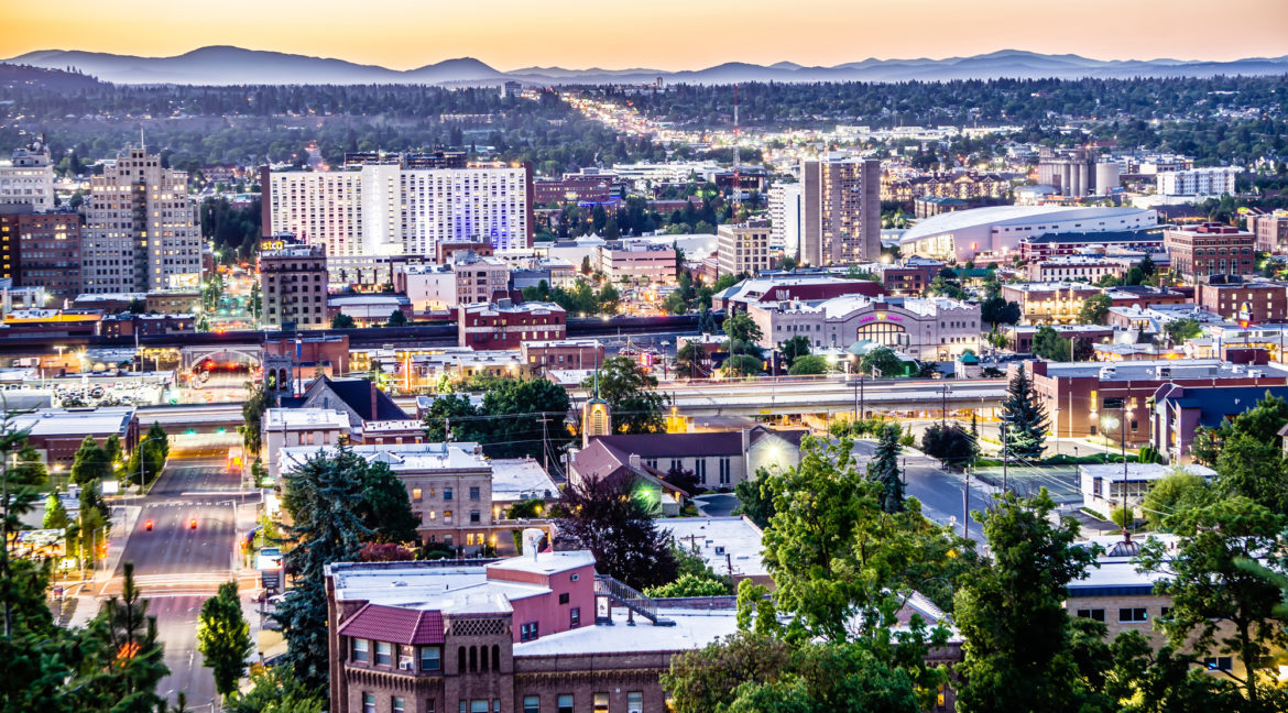 View from downtown Spokane WA